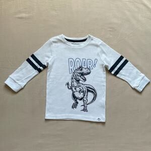 NWT Free Planet White and Navy Dinosaur Long Sleeve Thermal Size 4